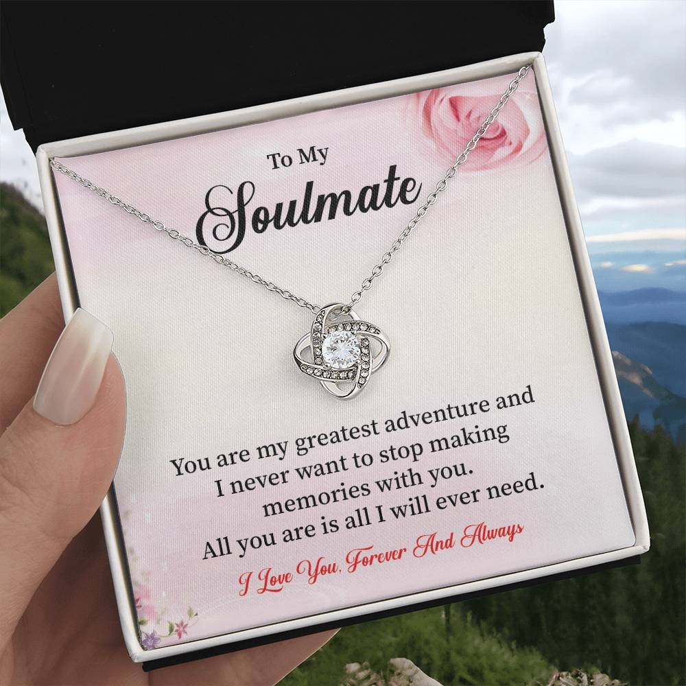Soulmate Necklace Gift for Her with Message Card