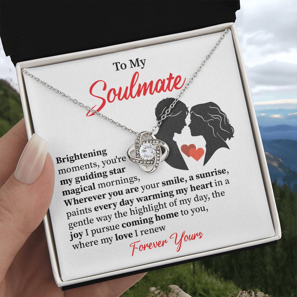 Soulmate Necklace Gift for Her with Love Message