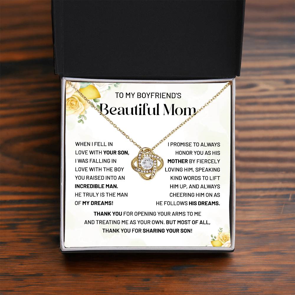 Boyfriend’s Mom Necklace Gift with Message Card