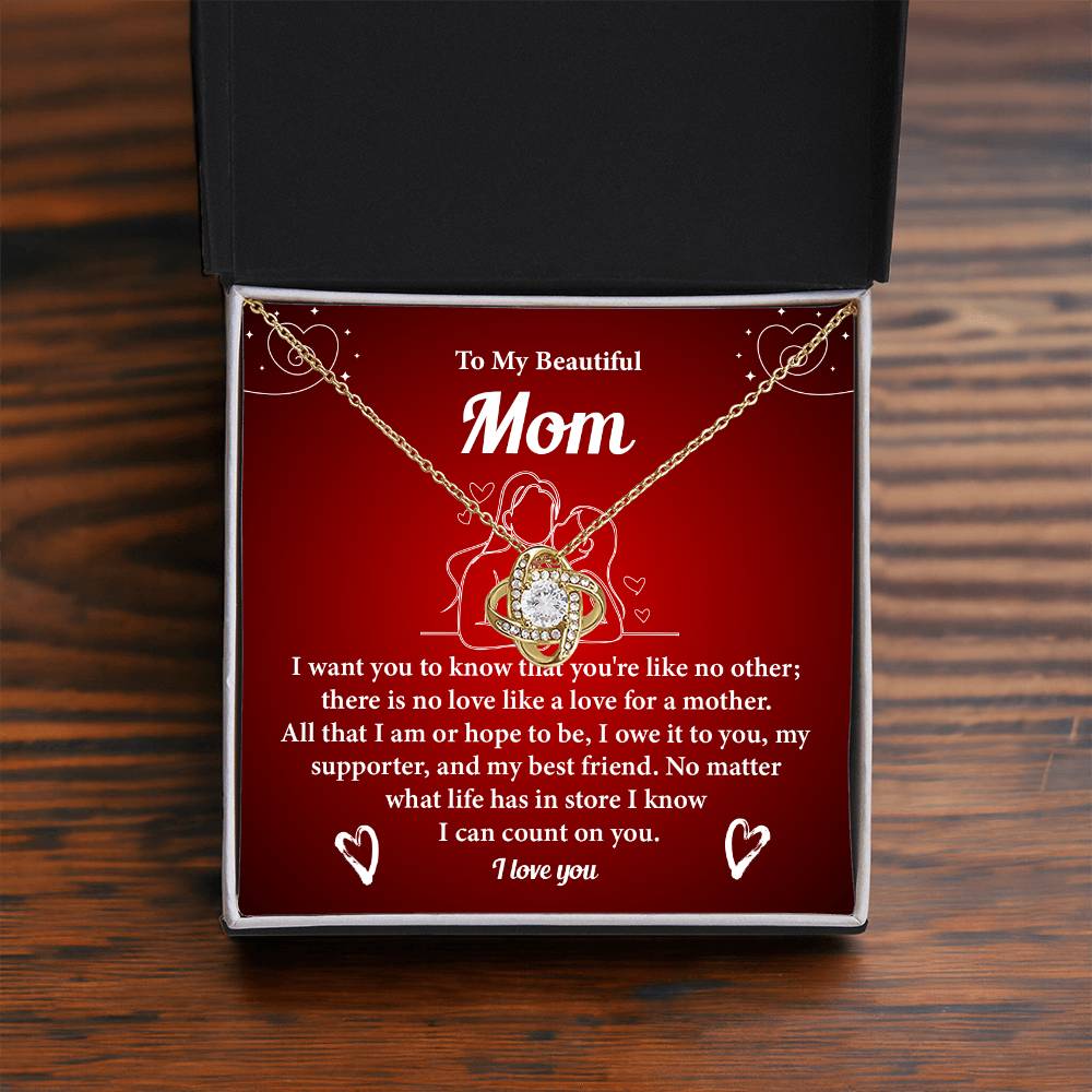 Mom Necklace Gift from Daughter with Gift Box