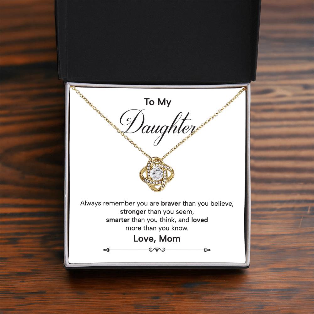 Daughter Necklace Gift from Mom Inspirational Message Box