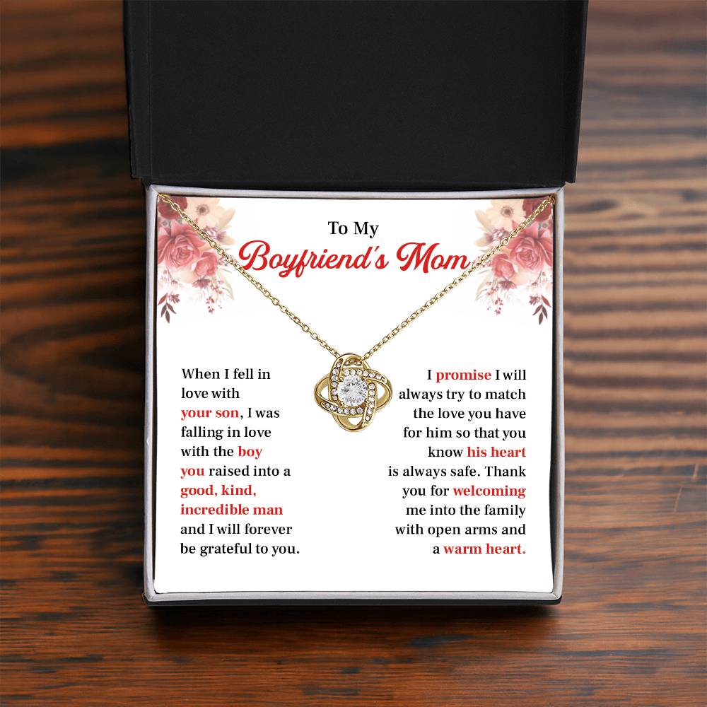 Boyfriend's Mom Necklace Gift with Message Card