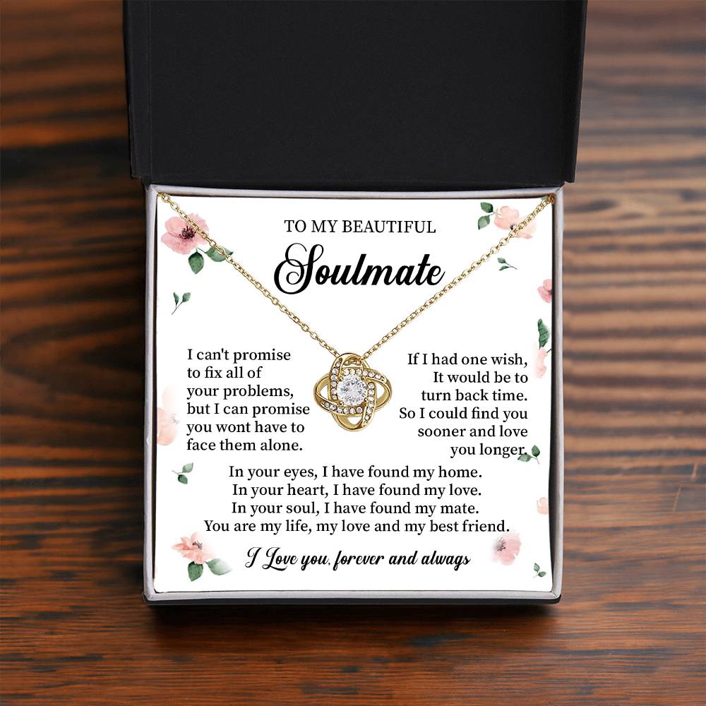 Soulmate Necklace Gift for Her with Message Card