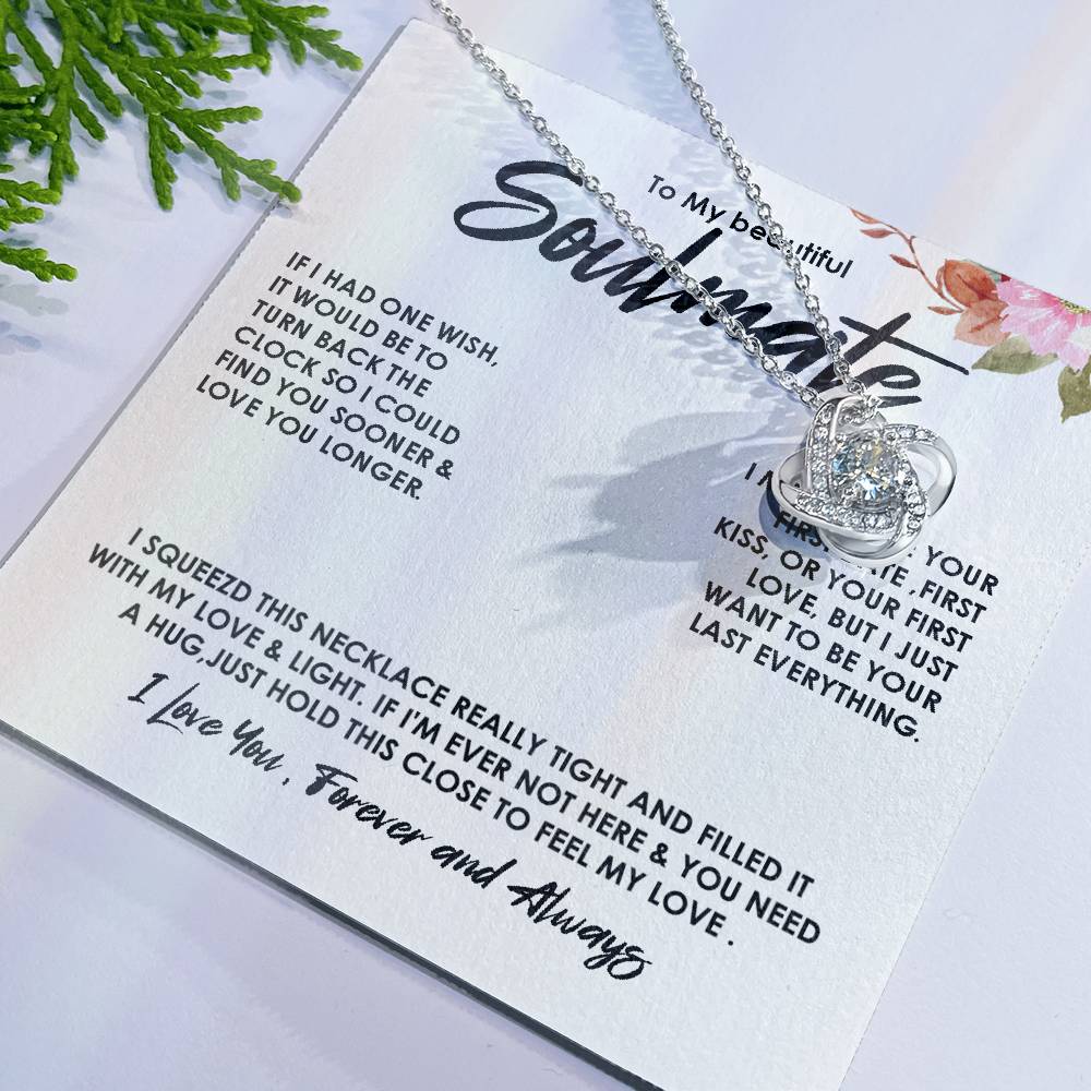 To My Soulmate Necklace Gift for Her With Message card
