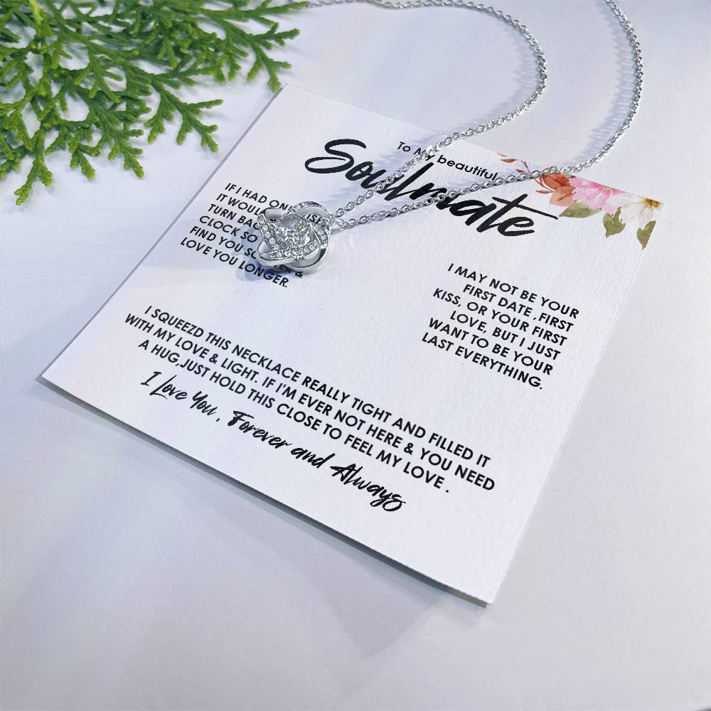 To My Soulmate Necklace Gift for Her With Message card