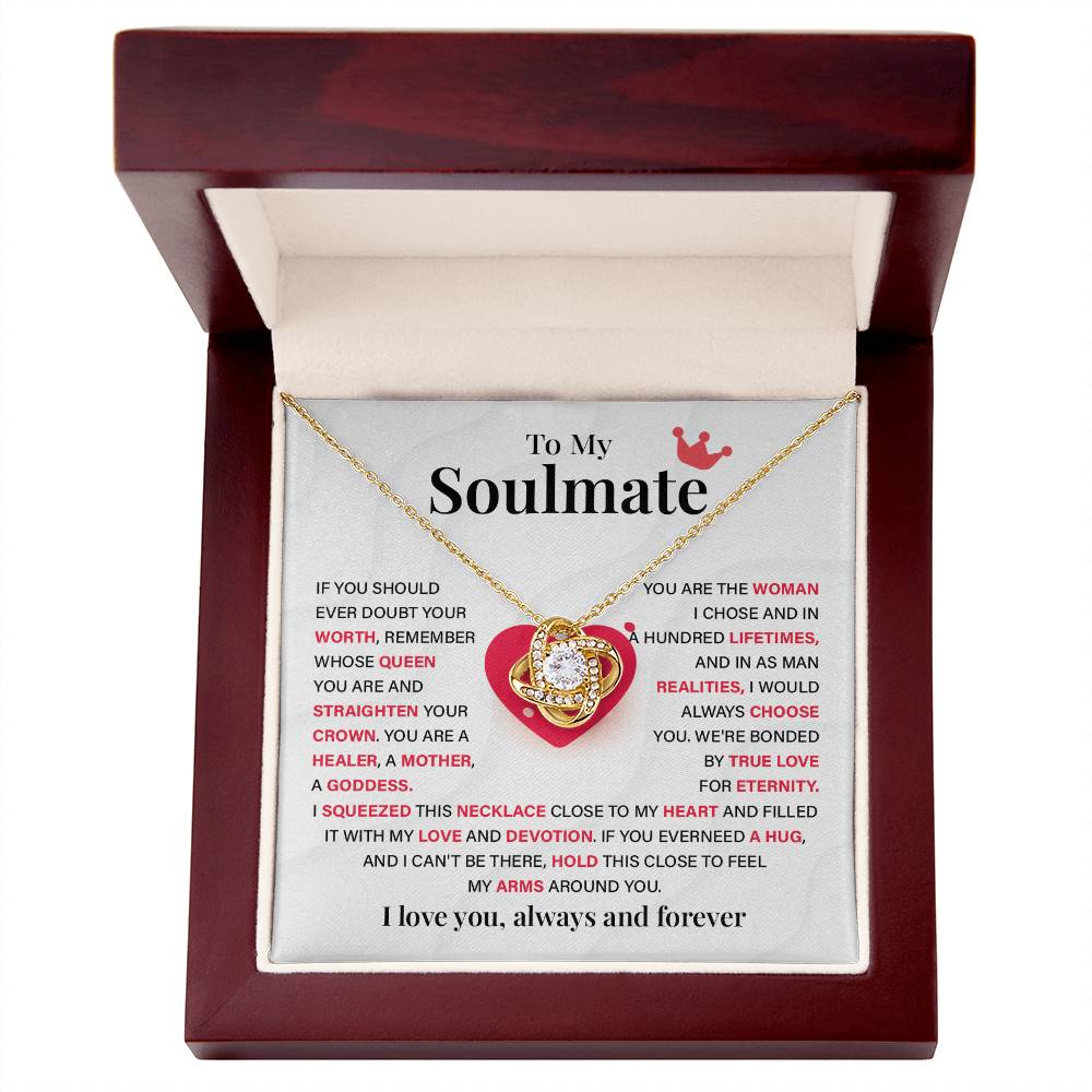 Soulmate Gift Necklace for Her – Message Card Included