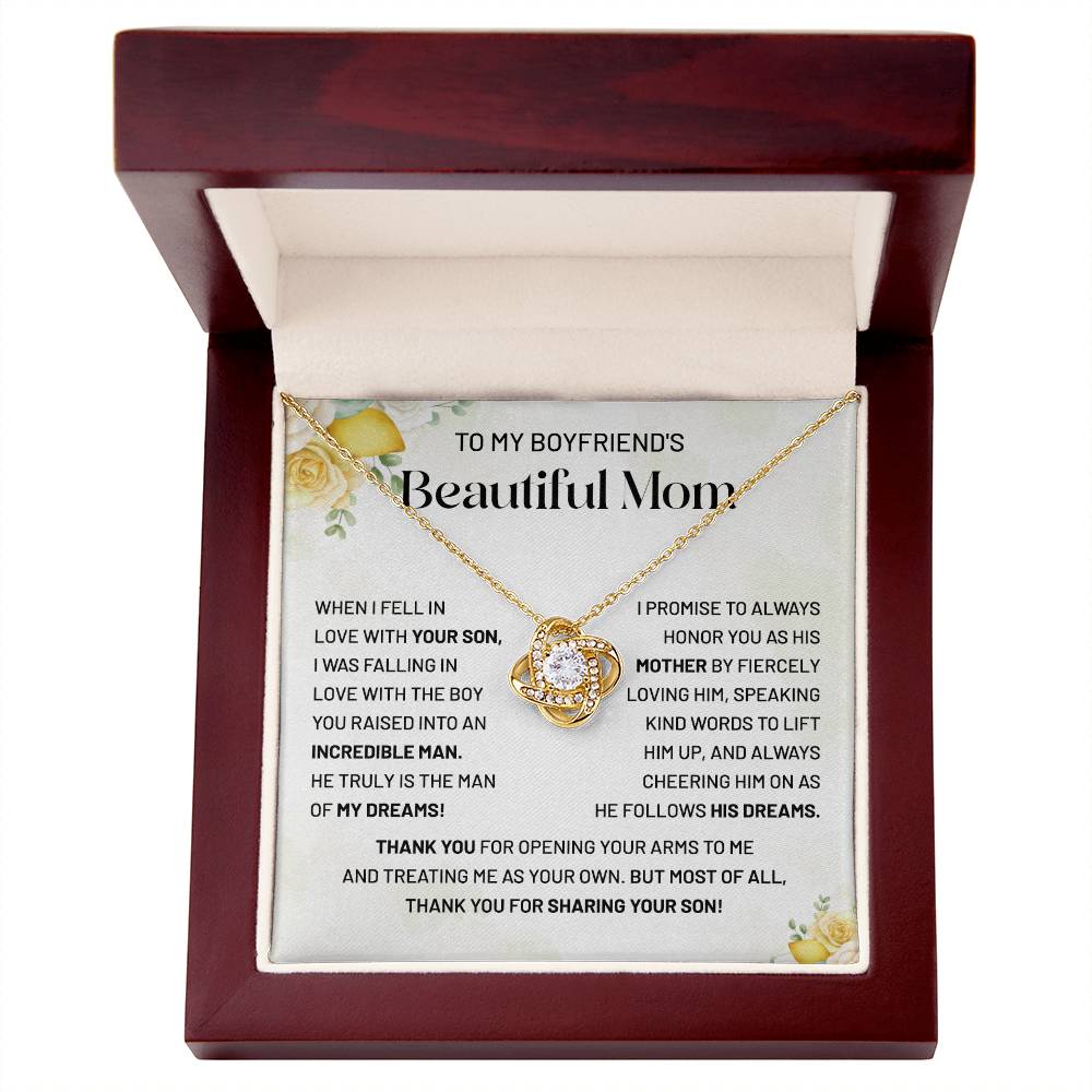 Boyfriend’s Mom Necklace Gift with Message Card