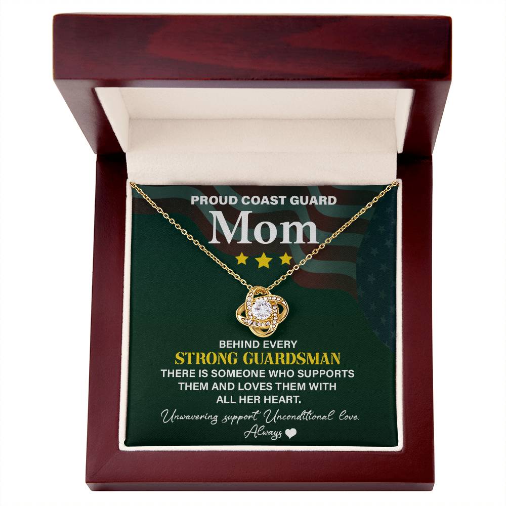 Coast Guard Mom Necklace - Proud Supporter With Unwavering Love, A Heartfelt Tribute To Strong Guardsmen Moms