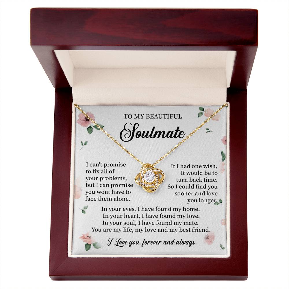 Soulmate Necklace Gift for Her with Message Card
