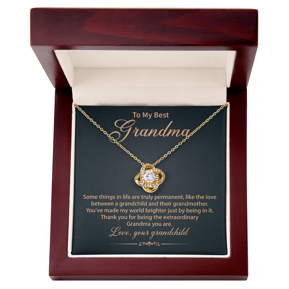 Best Grandma Gift – Elegant Love Knot Message from Grandchild, Heartfelt Keepsake