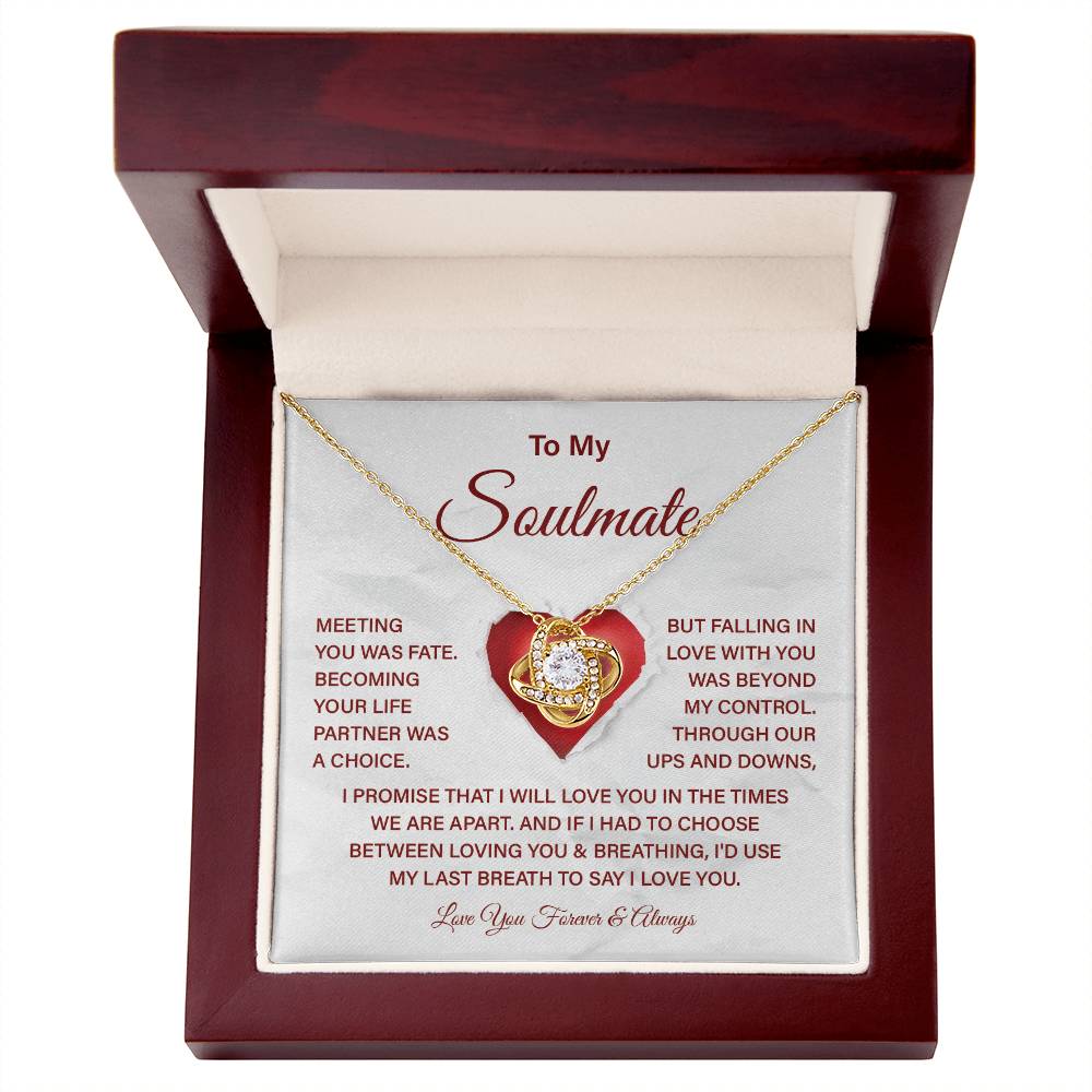 Soulmate Gift Necklace with Message Card & Box