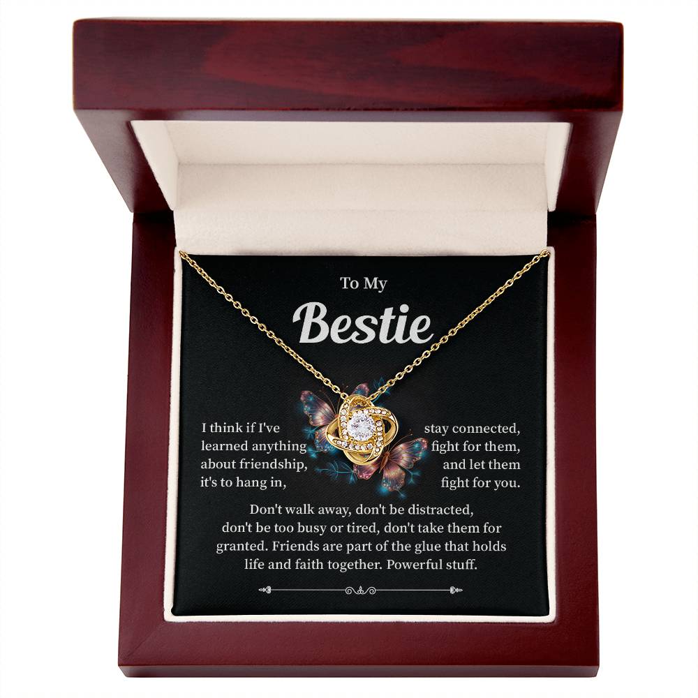 Bestie Necklace Gift with Heartfelt Message Card for Friends