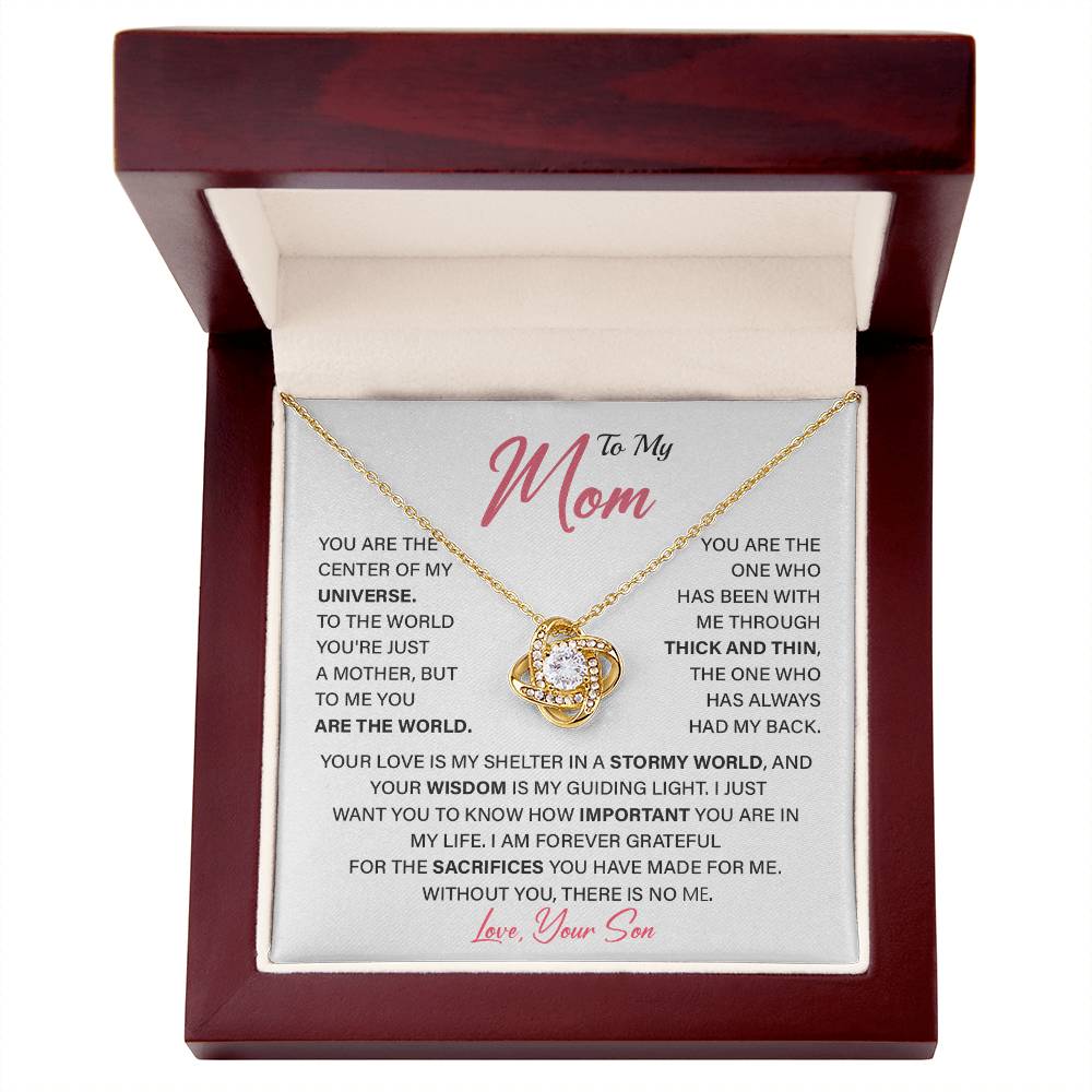 Gift from Son to Mom – Universe Quote Necklace with Keepsake Card