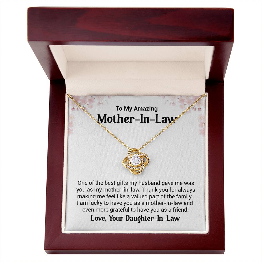 Mother-in-Law Necklace from Bride with Thank You Note