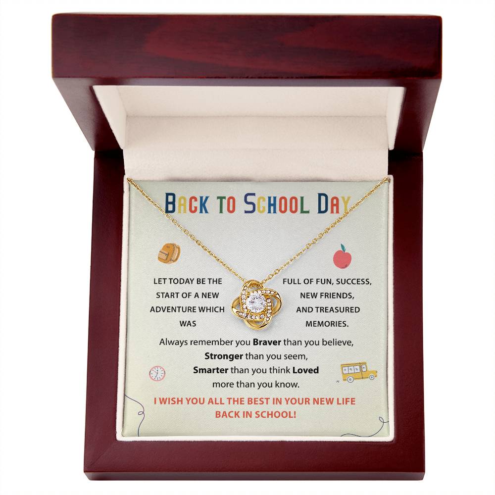 Back to School Necklace Gift for Daughter with Inspirational Card