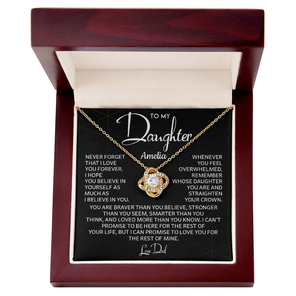 To My Daughter Necklace Gift from Dad – Message Card
