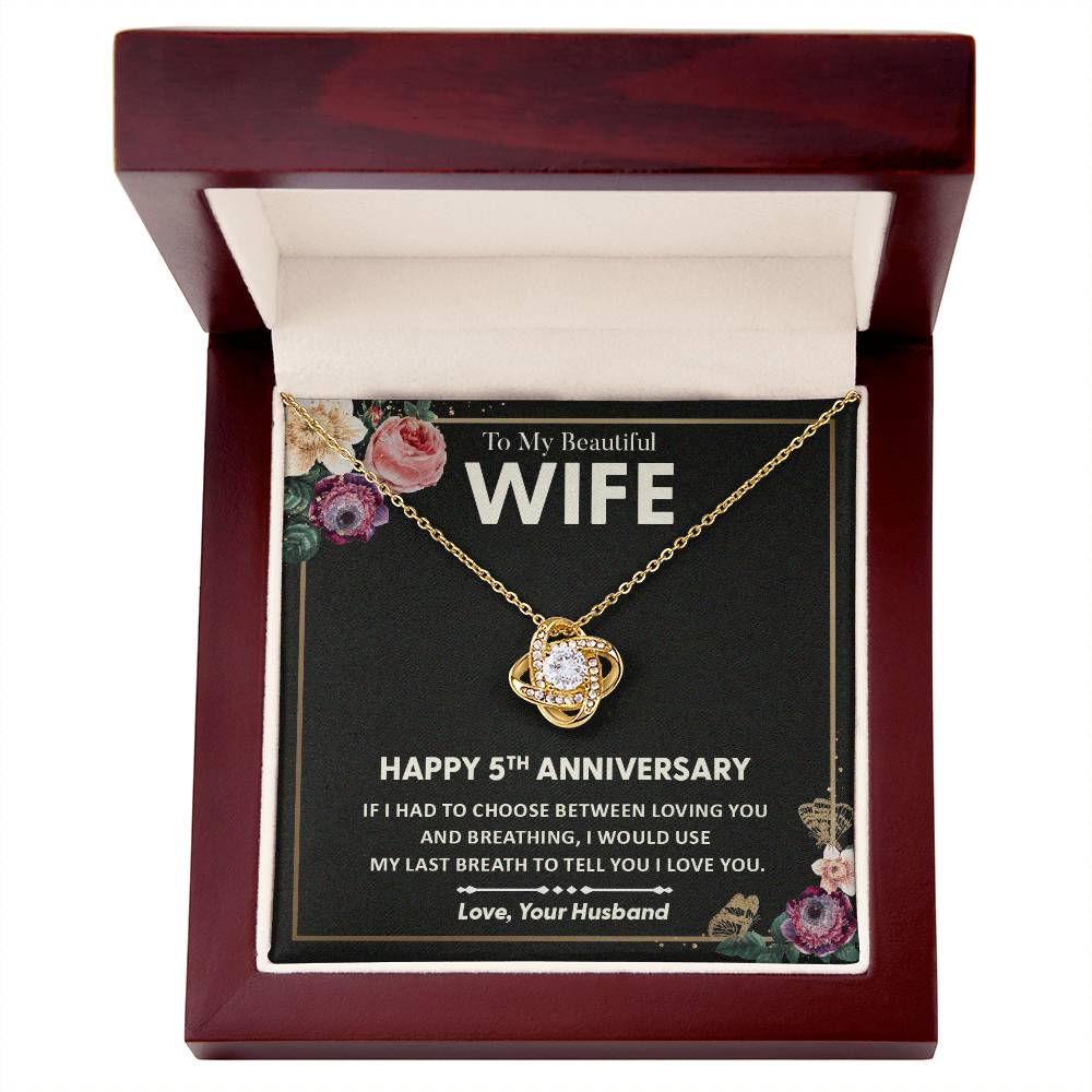 5th Anniversary Necklace Gift for Wife – Love Note Box
