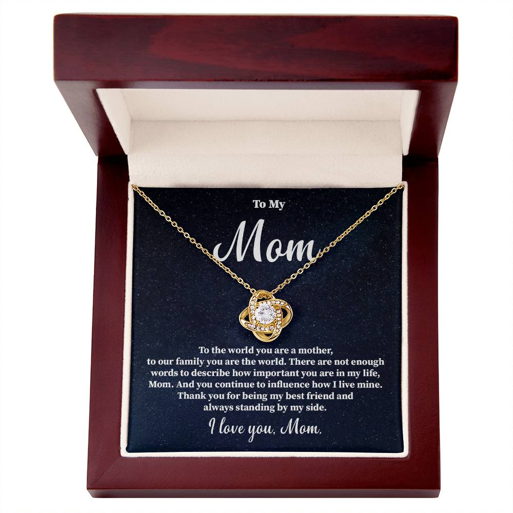 To My Mom Necklace Gift – You Are the World Message Card