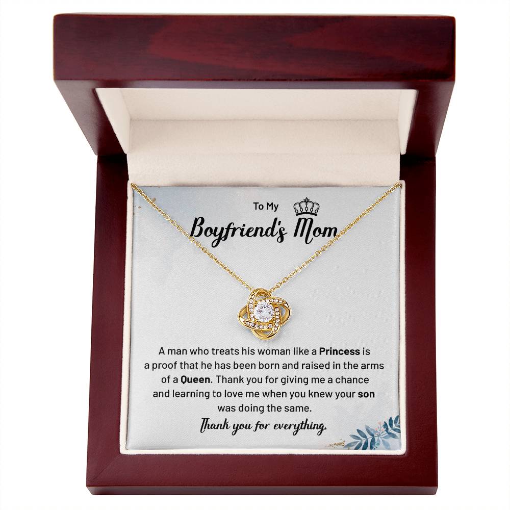 Boyfriend’s Mom Necklace Gift – Queen Message Card