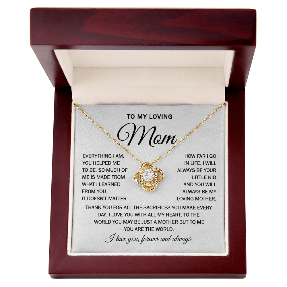 Mother Necklace from Daughter or Son with Message Card