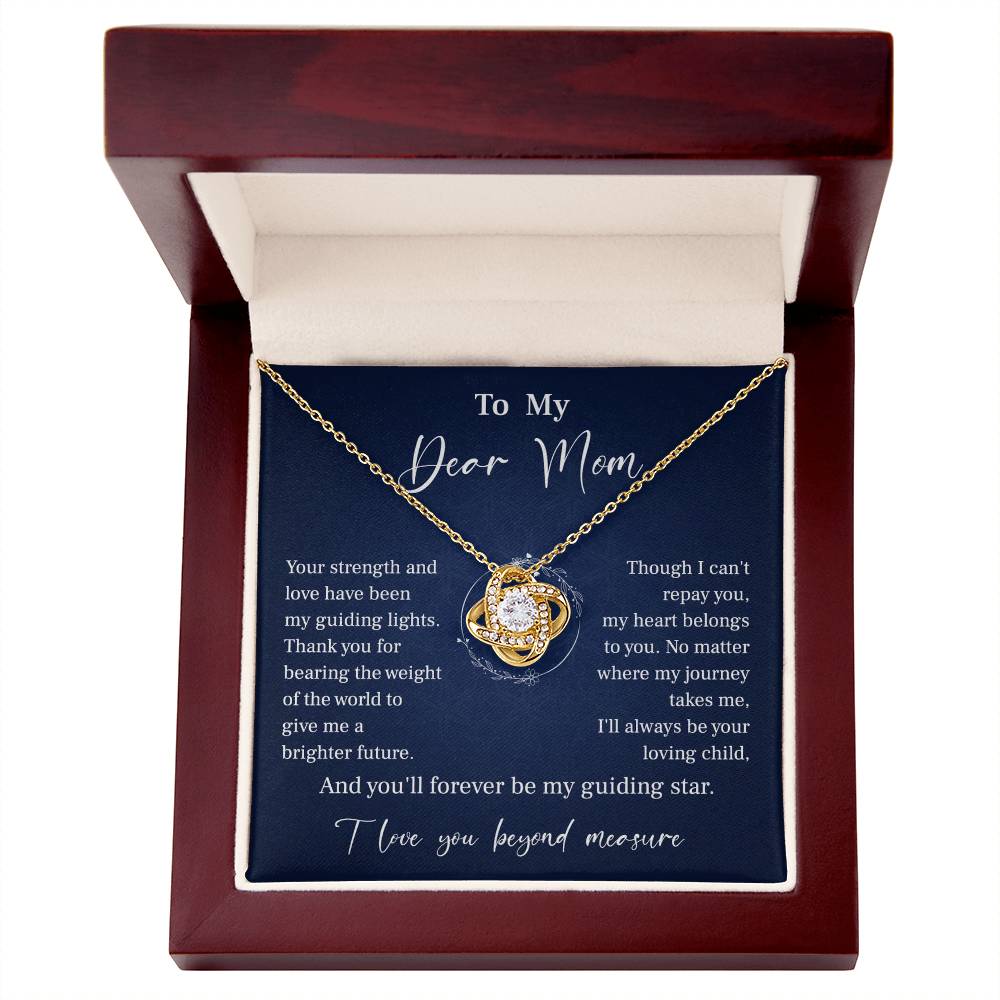 To My Mom Necklace Gift – Guiding Star Message Card from Daughter or Son