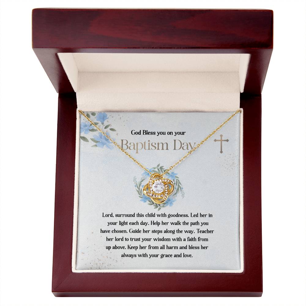 Baptism Necklace Gift for Girl with Message Card