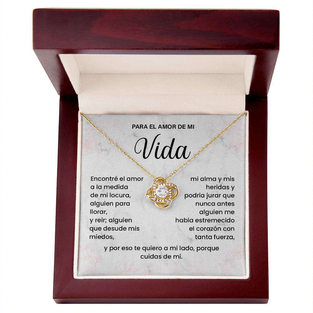 To the Love of My Life Necklace with Spanish Message Card