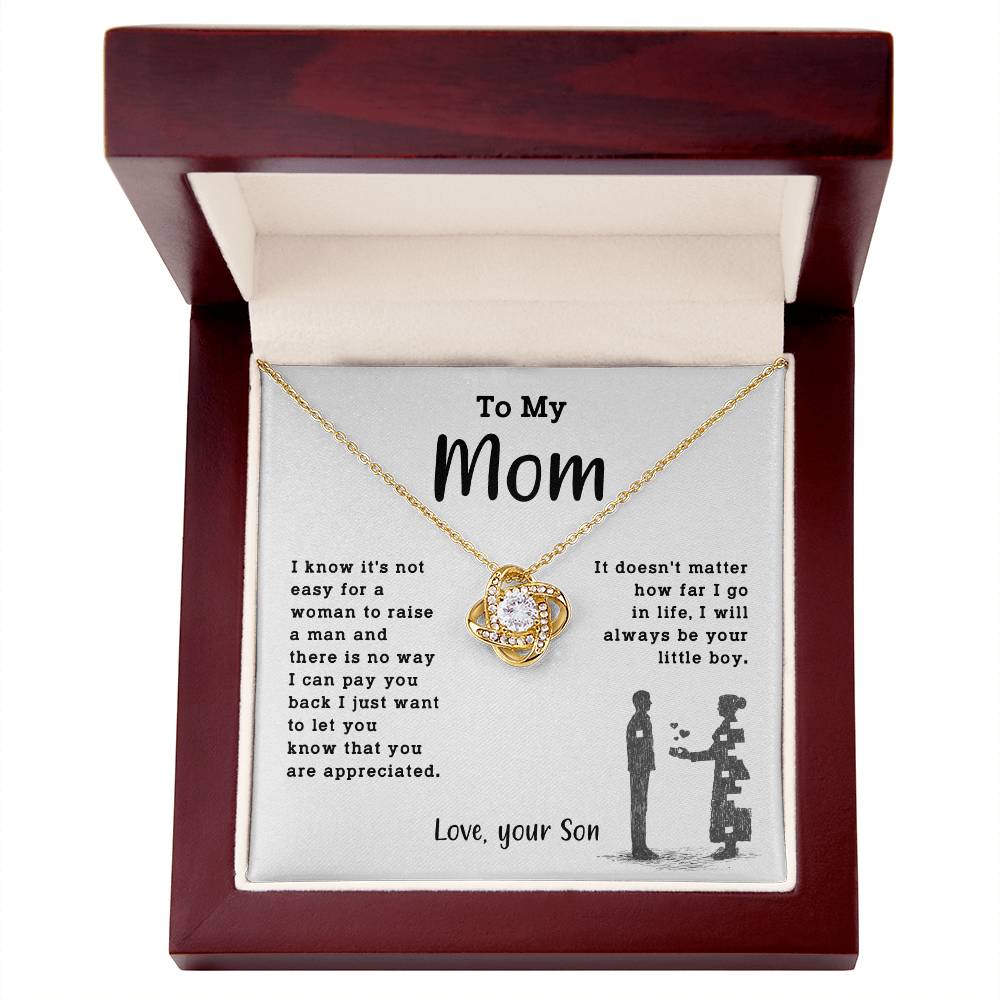 Necklace Gift for Mom From Son With Message & Jewelry Box