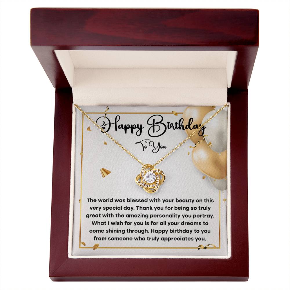 Birthday Necklace Gift for Her – Heartfelt Message Card