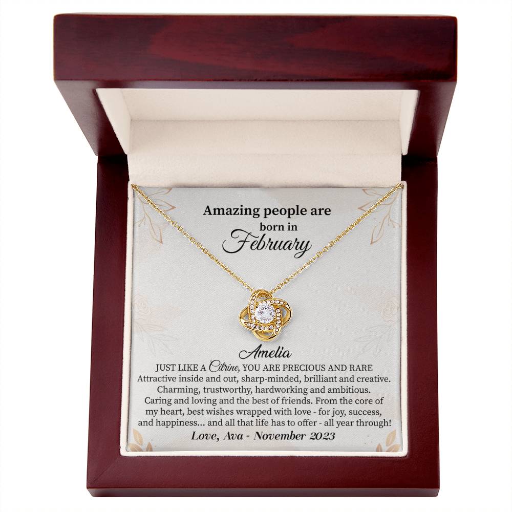 February Birthday Necklace Gift for Her – Sentimental Jewelry Box