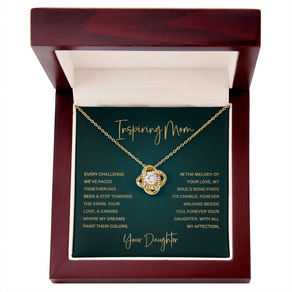 Inspiring Mom Necklace – From Daughter with Heartfelt Message Card