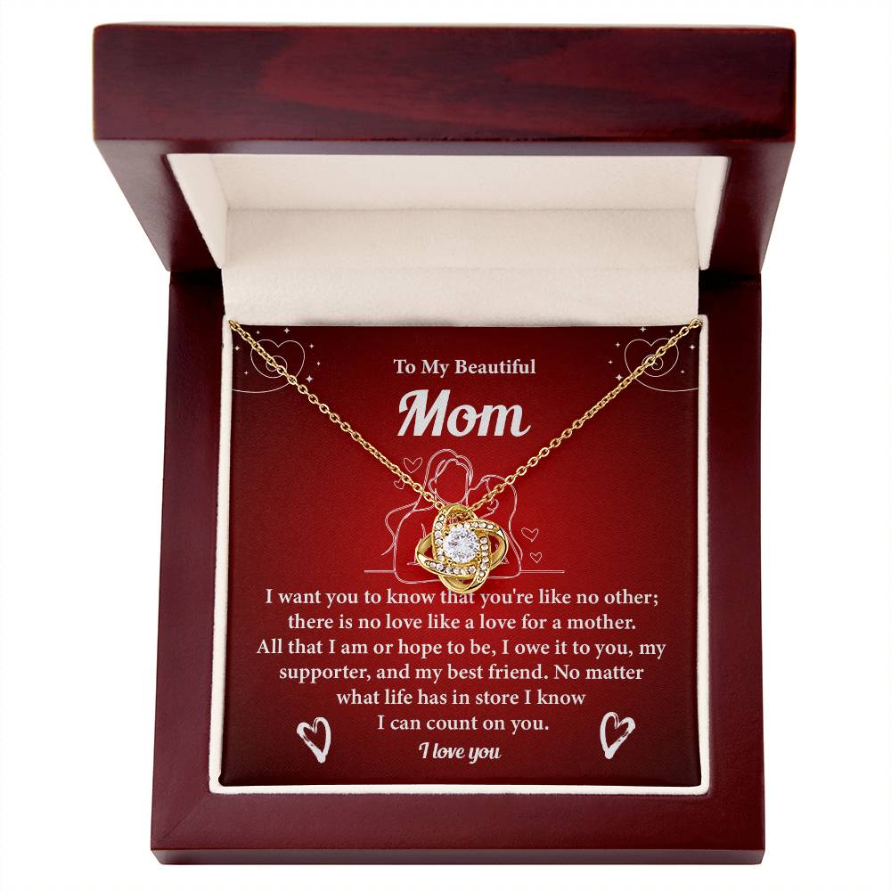 Mom Necklace Gift from Daughter with Gift Box