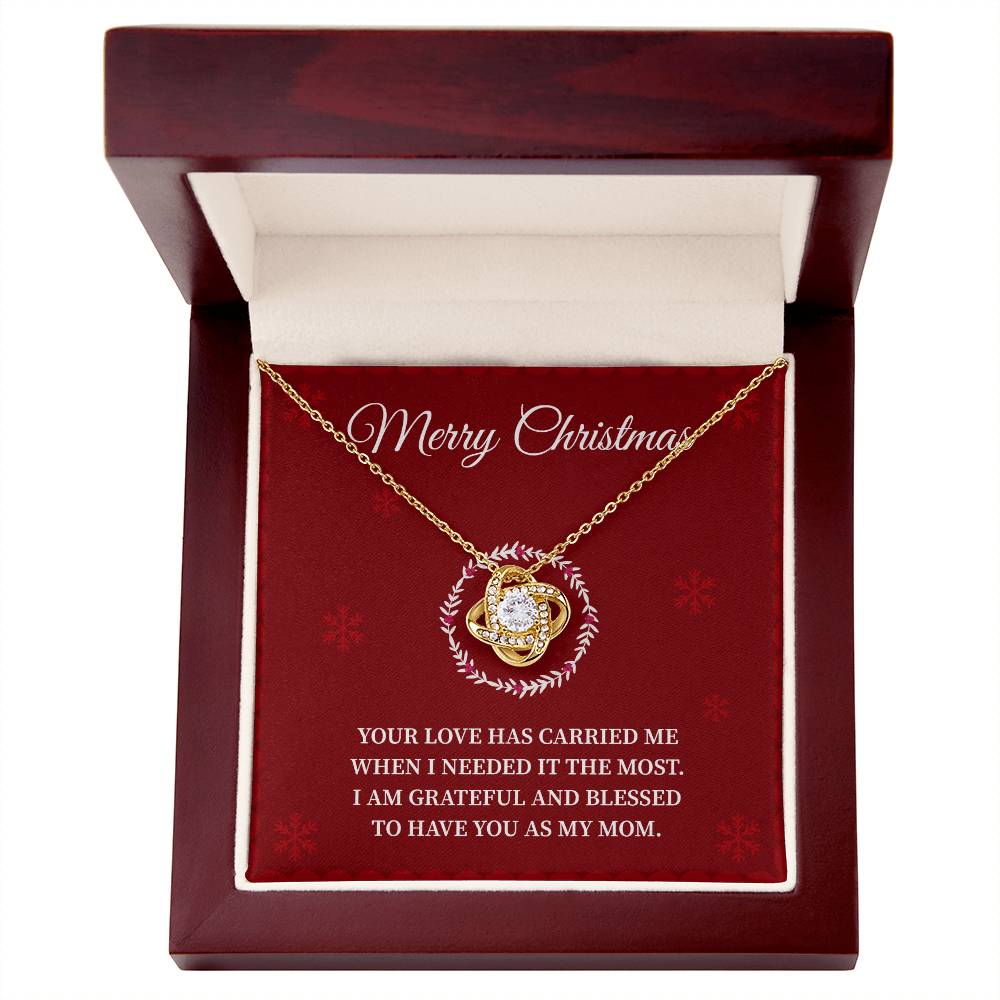 Christmas Necklace Gift for Mom Holiday Message Card and Gift Box