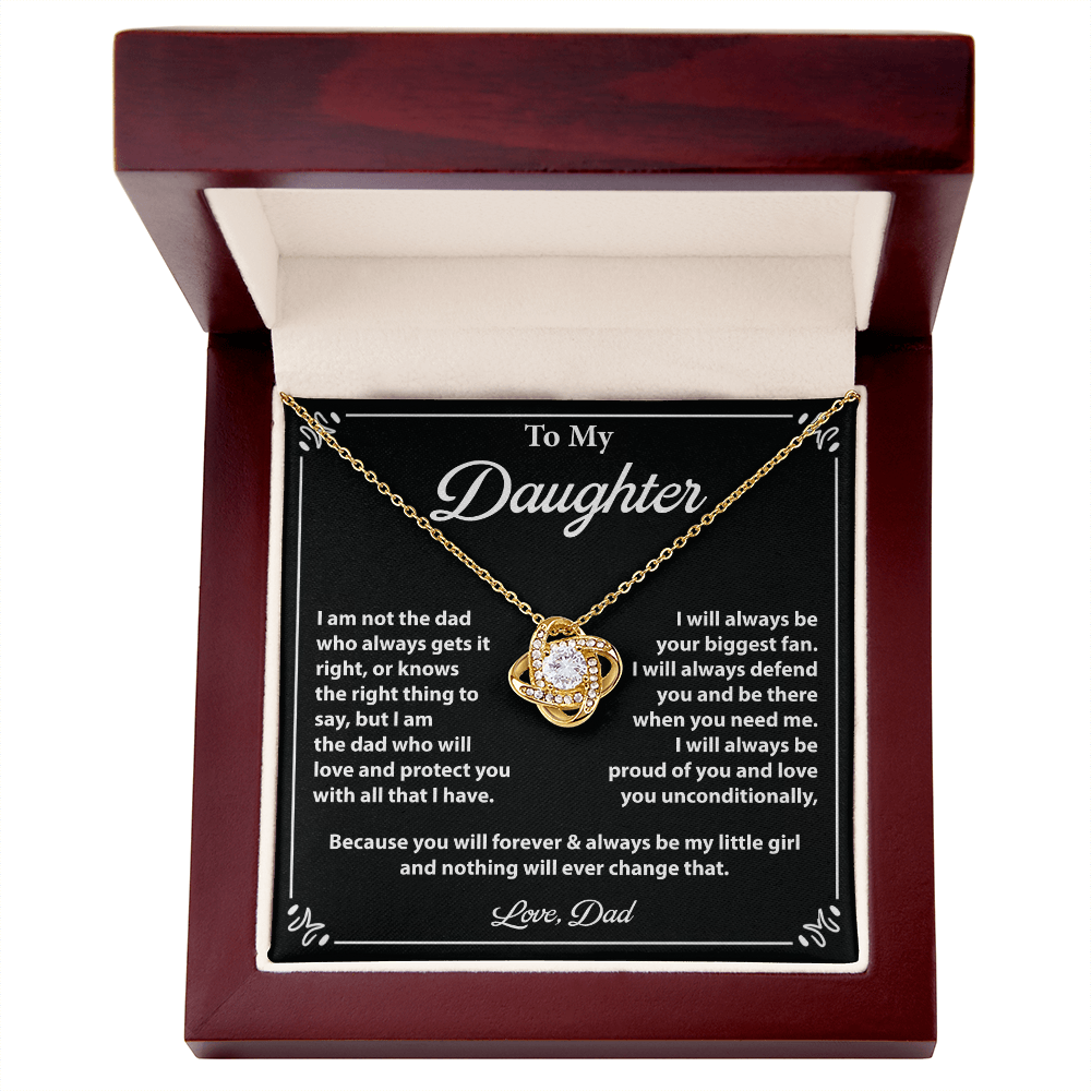 Gift for Daughter from Dad - Forever My Little Girl Necklace with Heartfelt note