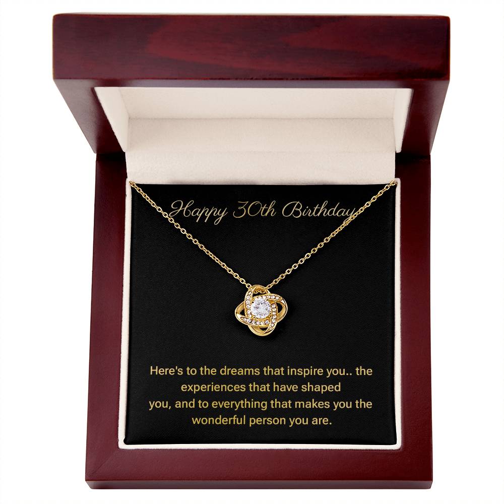 30th Birthday Necklace Gift for Her – Elegant Message Card Box