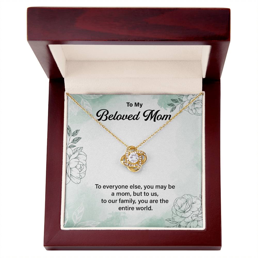 Beloved Mom Necklace Gift From Family With Message Card