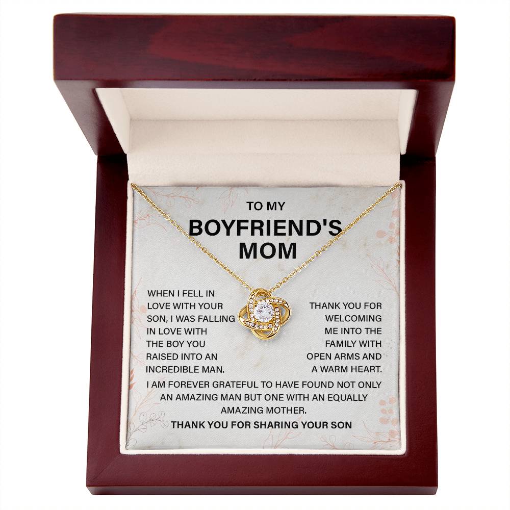 Boyfriend’s Mom Gift Necklace with Message Card Box