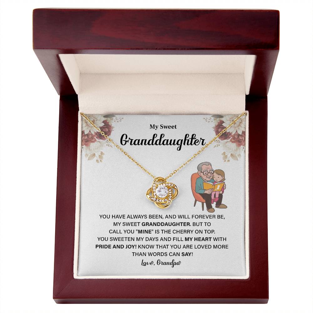 Granddaughter Necklace Gift from Grandpa with Box
