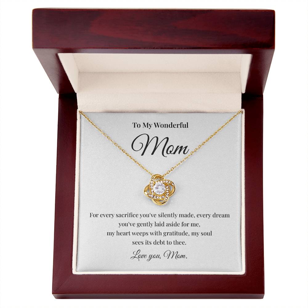 Necklace Gift for Wonderful Mom With Love Knot Pendant