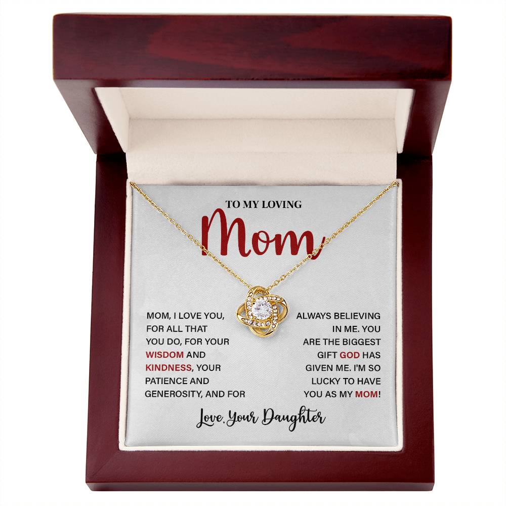Necklace for Loving Mom from Daughter with Appreciation Note
