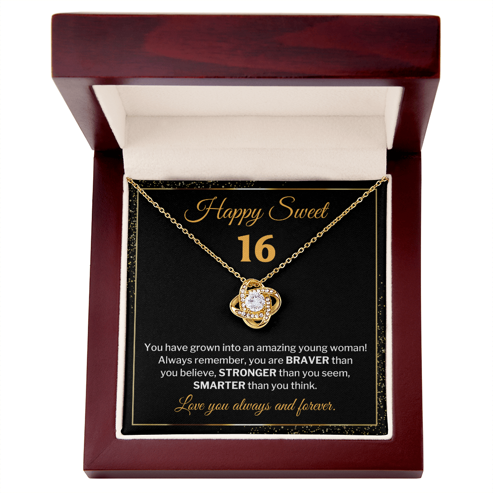 Sweet 16 Necklace Gift With Loving Message Card