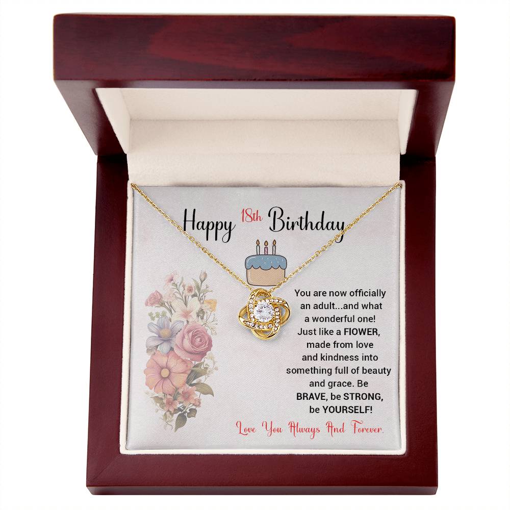 18th Birthday Necklace Gift for Daughter – Flower Message Box