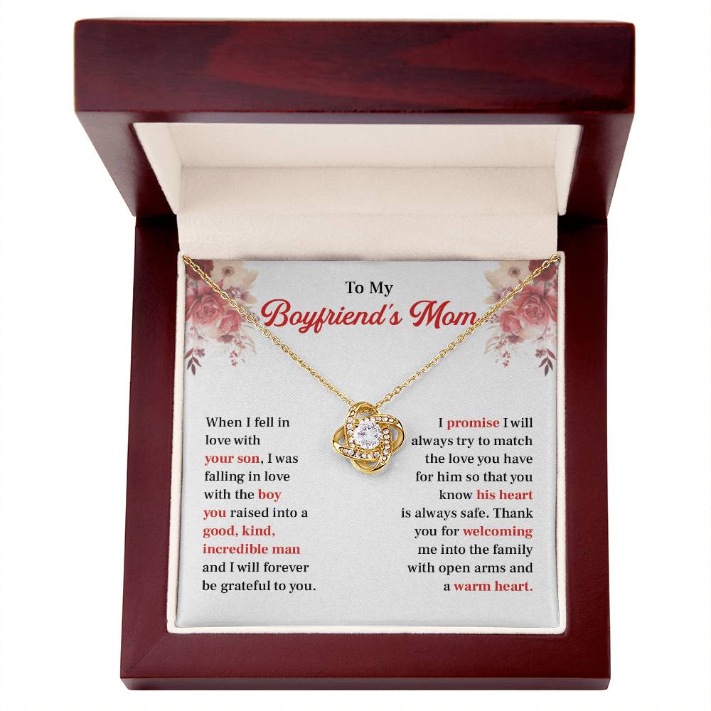 Boyfriend's Mom Necklace Gift with Message Card