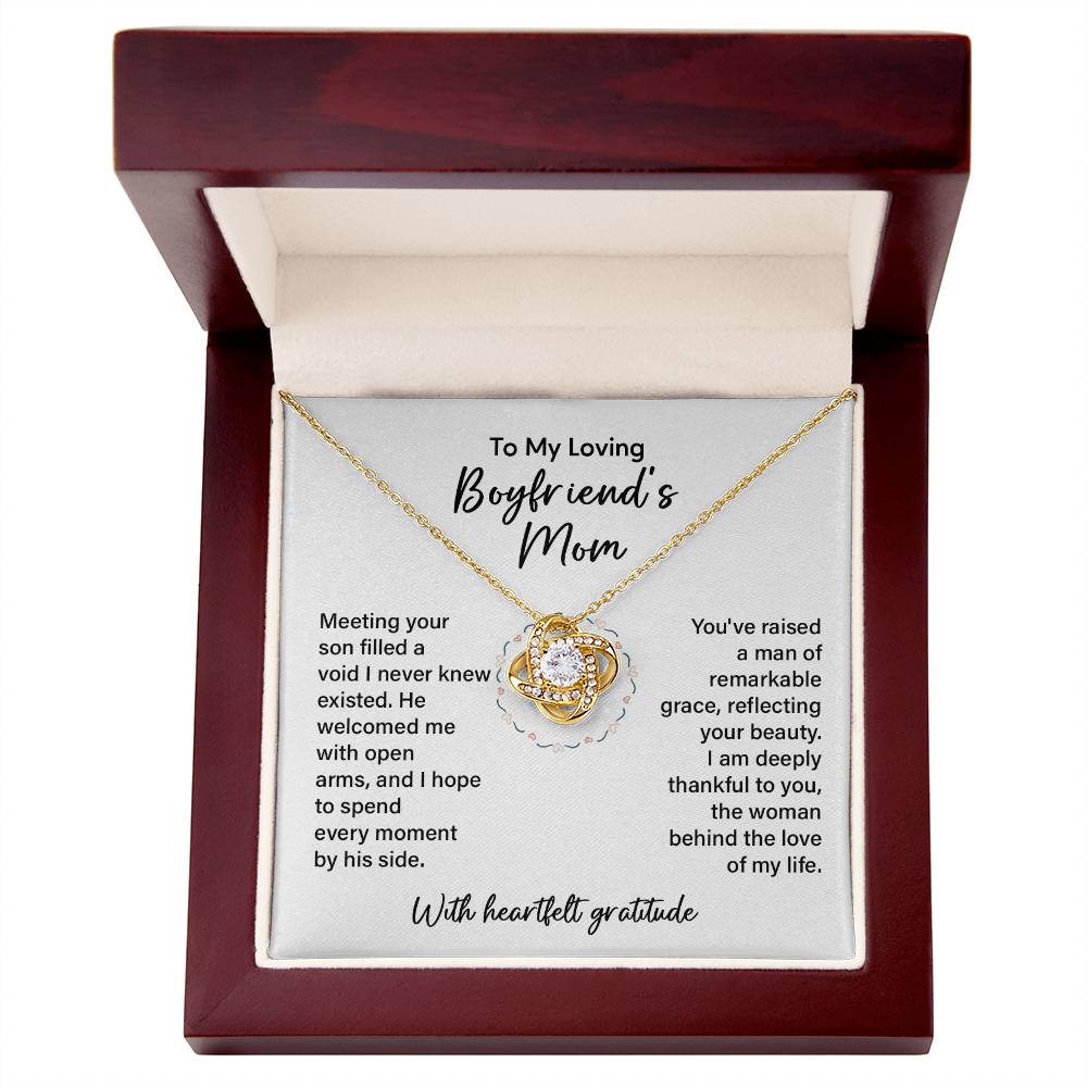 To My Loving Boyfriend's Mom Graceful And Loving Mom Necklace Boyfriend’s Mom Tribute Necklace Necklace For Boyfriend’s Family Bond Son Raised By Love Necklace Unique Family Bond Necklace Meaningful Gift For Boyfriend’s Mom Necklace For Incredible Mom