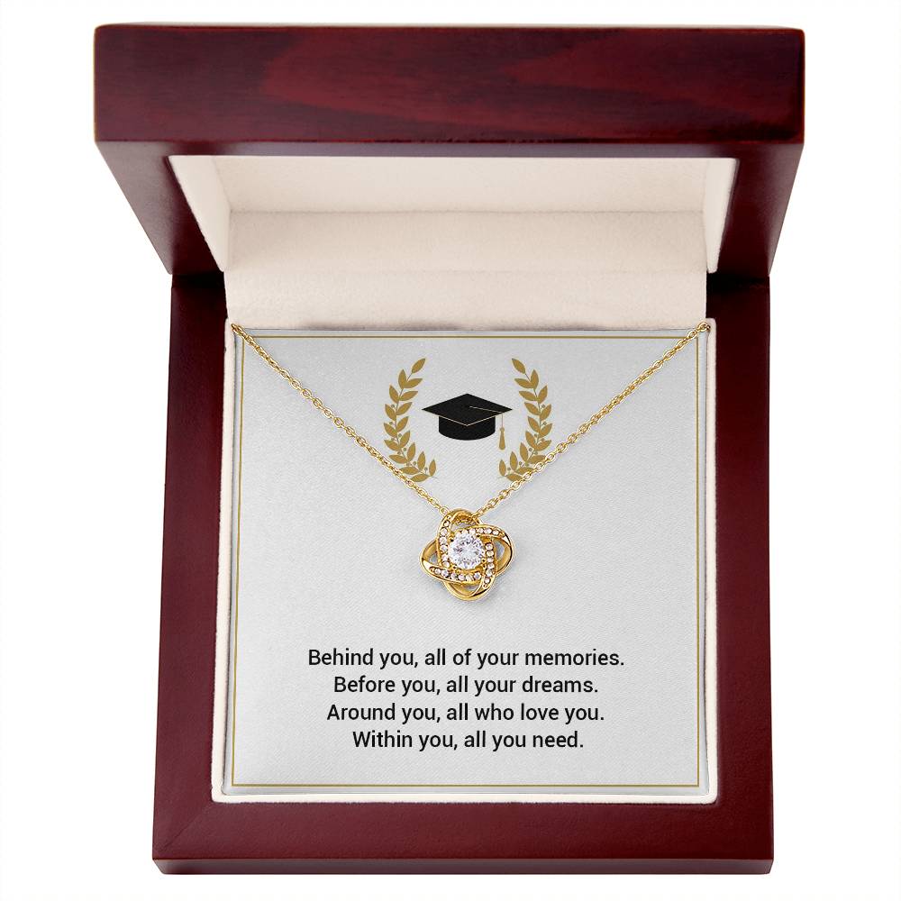 Graduation Necklace Gift with Cap & Laurel Design