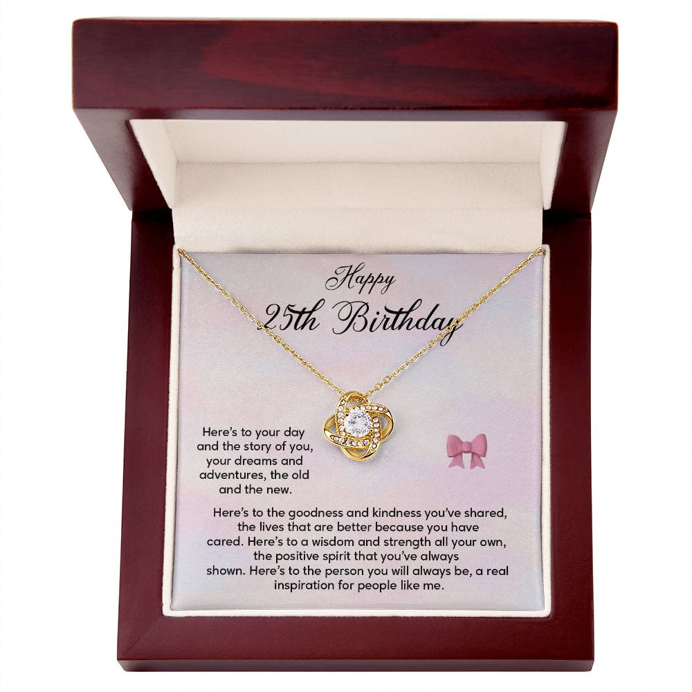 25th Birthday Gift for Her – Elegant Necklace with Heartfelt Note