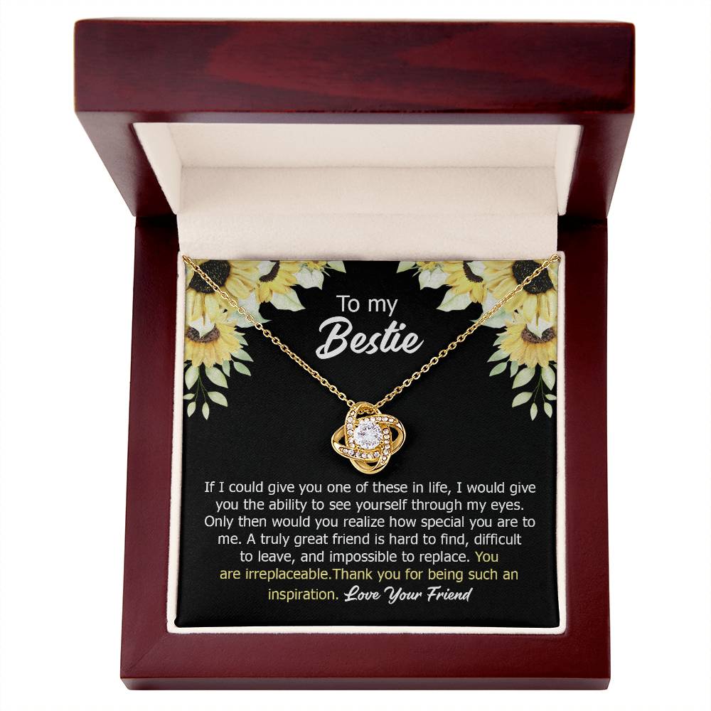 Bestie Necklace Gift with Sunflower Message Card for Friendship Appreciation