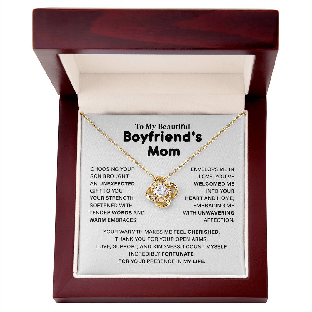 Boyfriend’s Mom Necklace – Appreciation Gift with Message Card