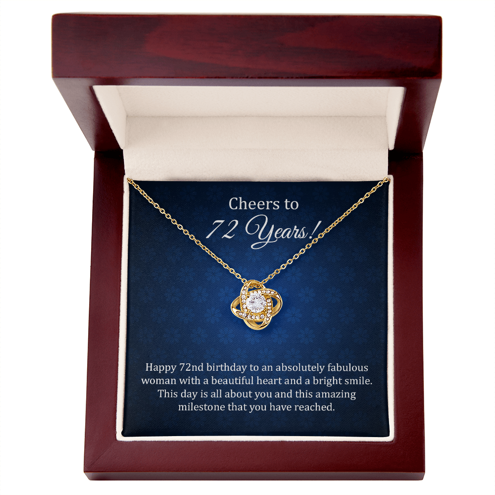 Cheers To 72 Years, Happy 72 Birthday Necklace For Women