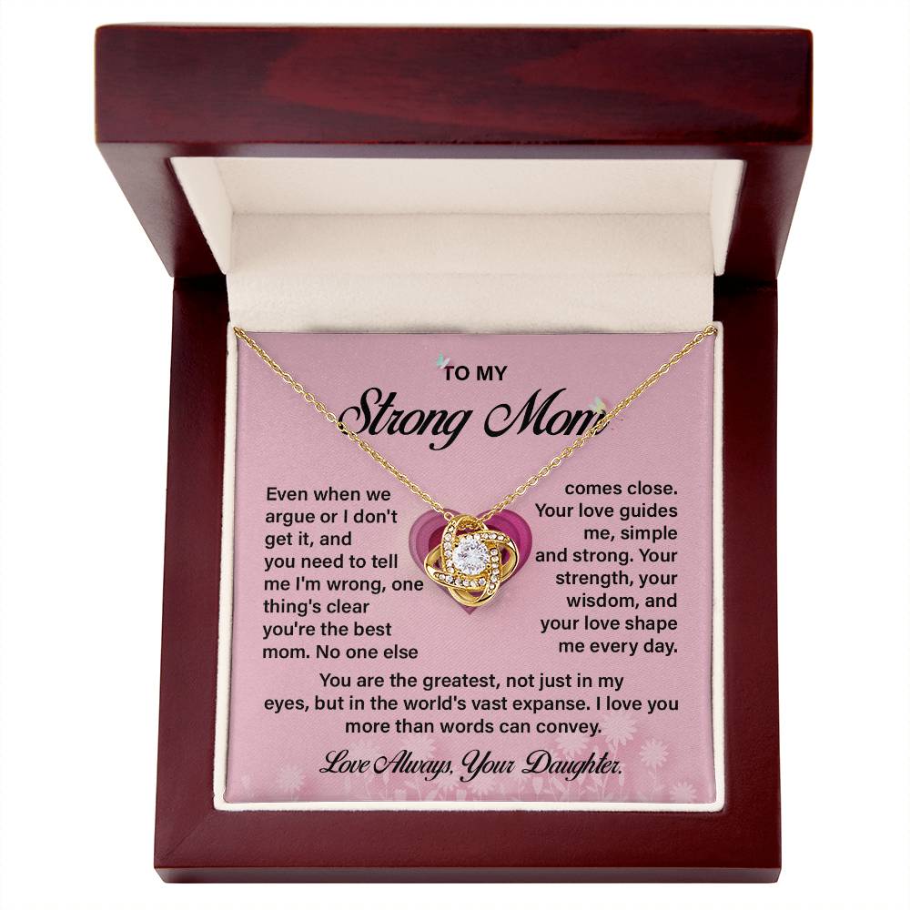 Strong Mom Necklace Gift from Daughter with Love